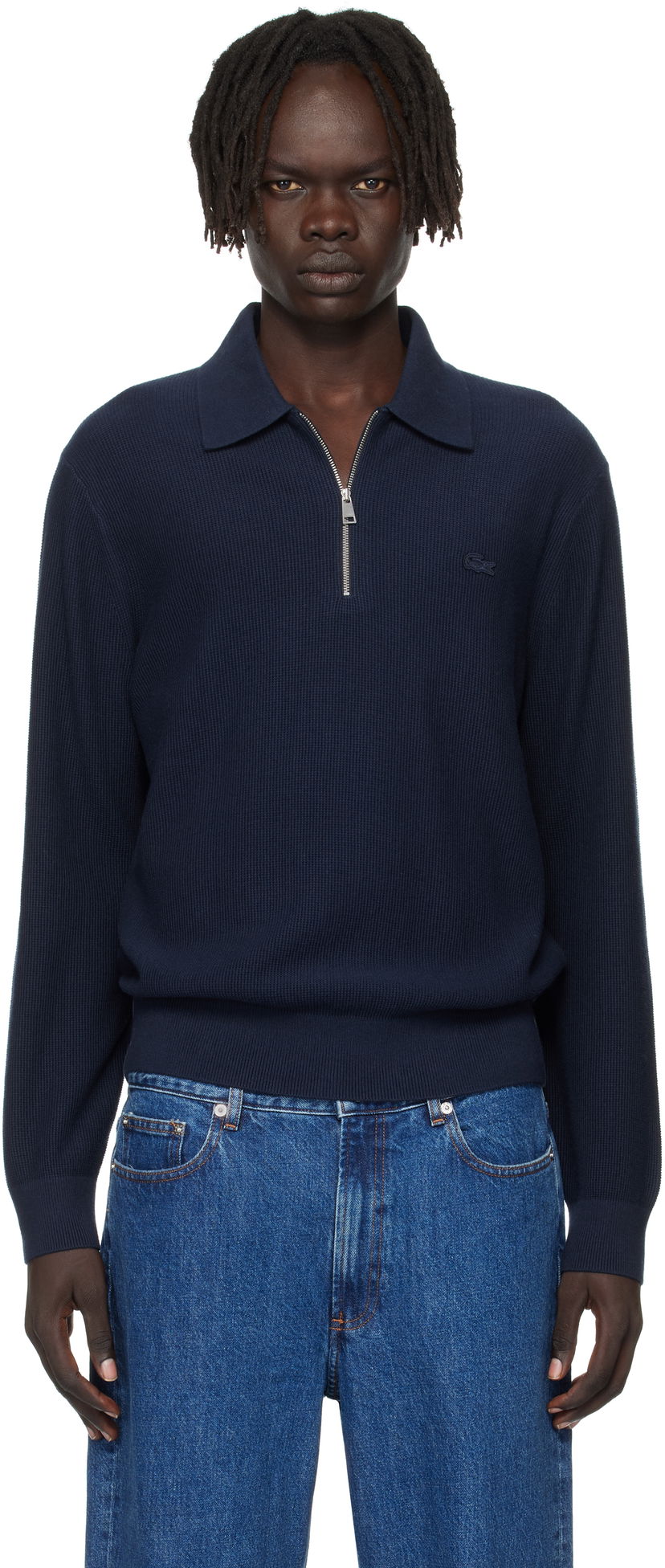 Poolopaita Lacoste Lacoste Half-Zip Polo Tummansininen | AH5187_166