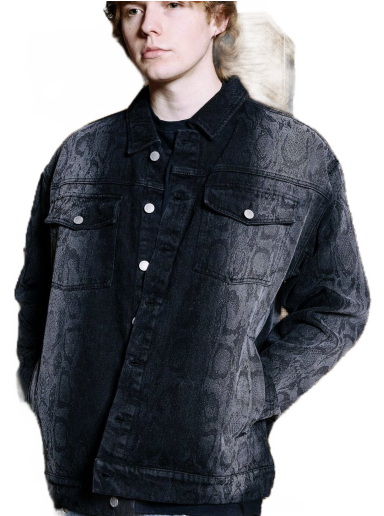 Takki Pleasures Encore Trucker Jacket Musta | P22W023-BLACK
