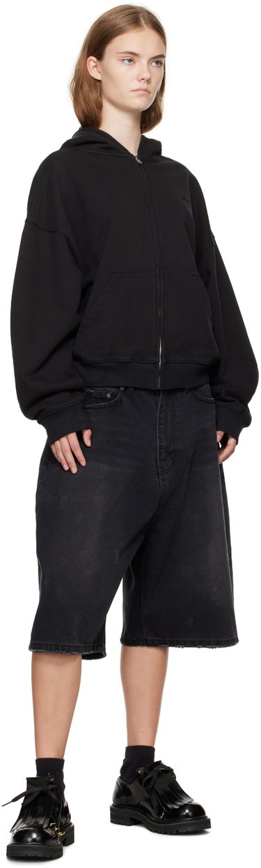 Huppari We11done We11done Cropped Zip-Up Hoodie Musta | WD-TJ2-24-853-U-BK, 3