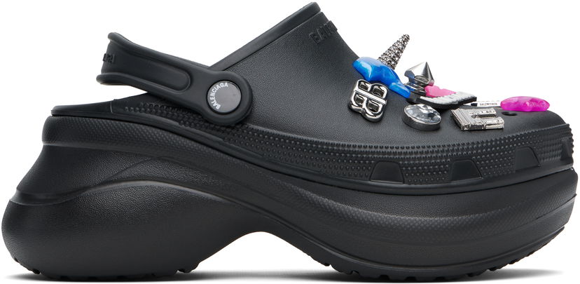 Vaatteet Balenciaga Balenciaga Crocs Edition Jibbitz Mules Musta | 720762 W0FOW