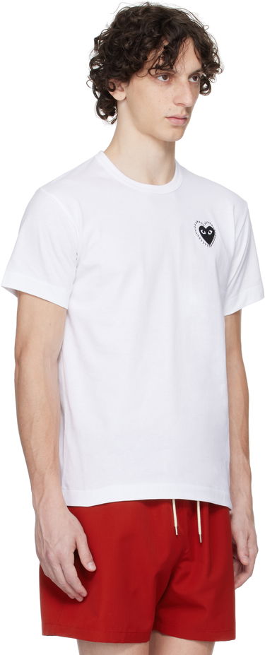 T-paita Comme des Garçons PLAY Metal Stone Emblem Heart T-Shirt Valkoinen | AX-T802-051, 4