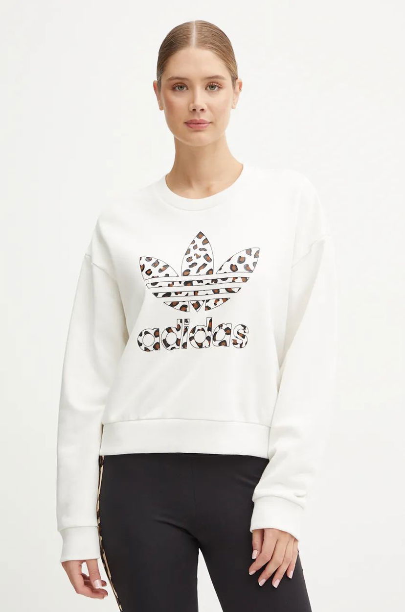 Huppari adidas Originals Leopard Crewneck Sweatshirt Valkoinen | IW8477