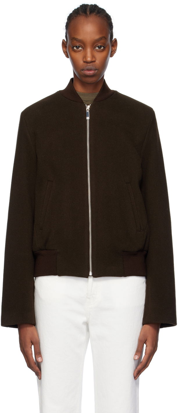 Bomber-takki TOTEME Sartorial Bomber Jacket Ruskea | 241-WRO1042-FB0039
