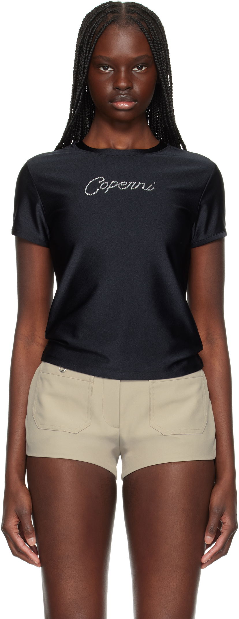 T-paita Coperni Coperni Crystal Logo T-Shirt Musta | COPJS07CRF3023