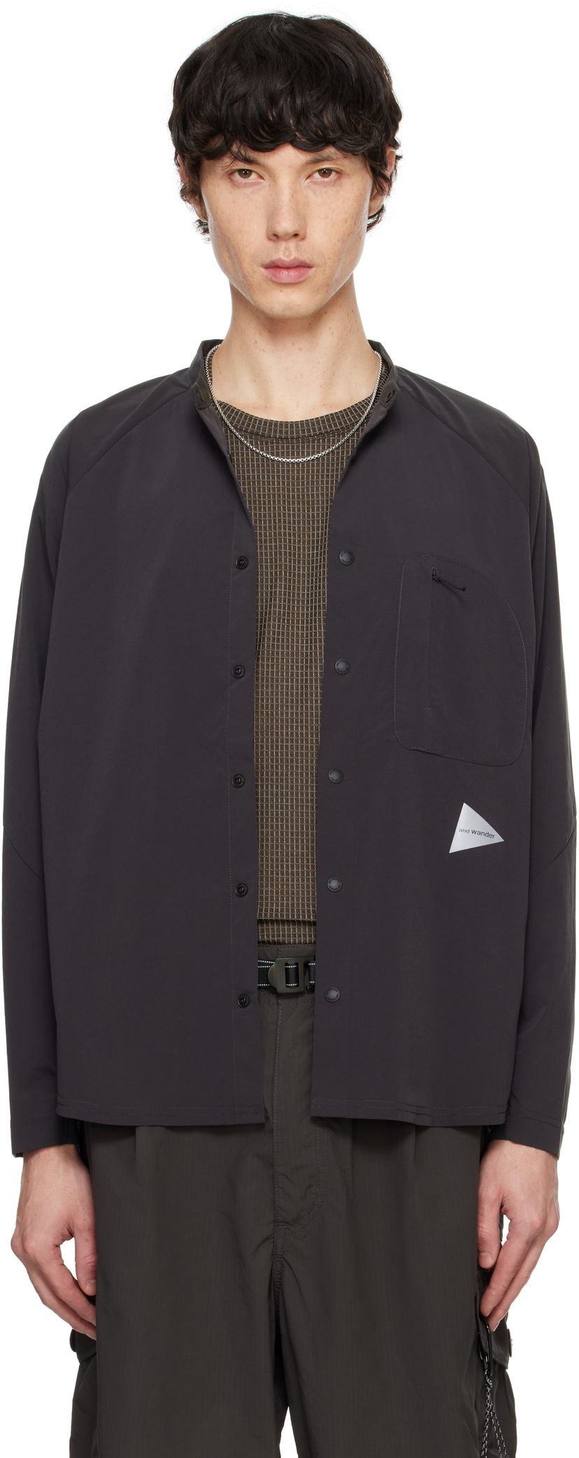 Paita and wander Fleece Base Band Collar Shirt Musta | 5744253121