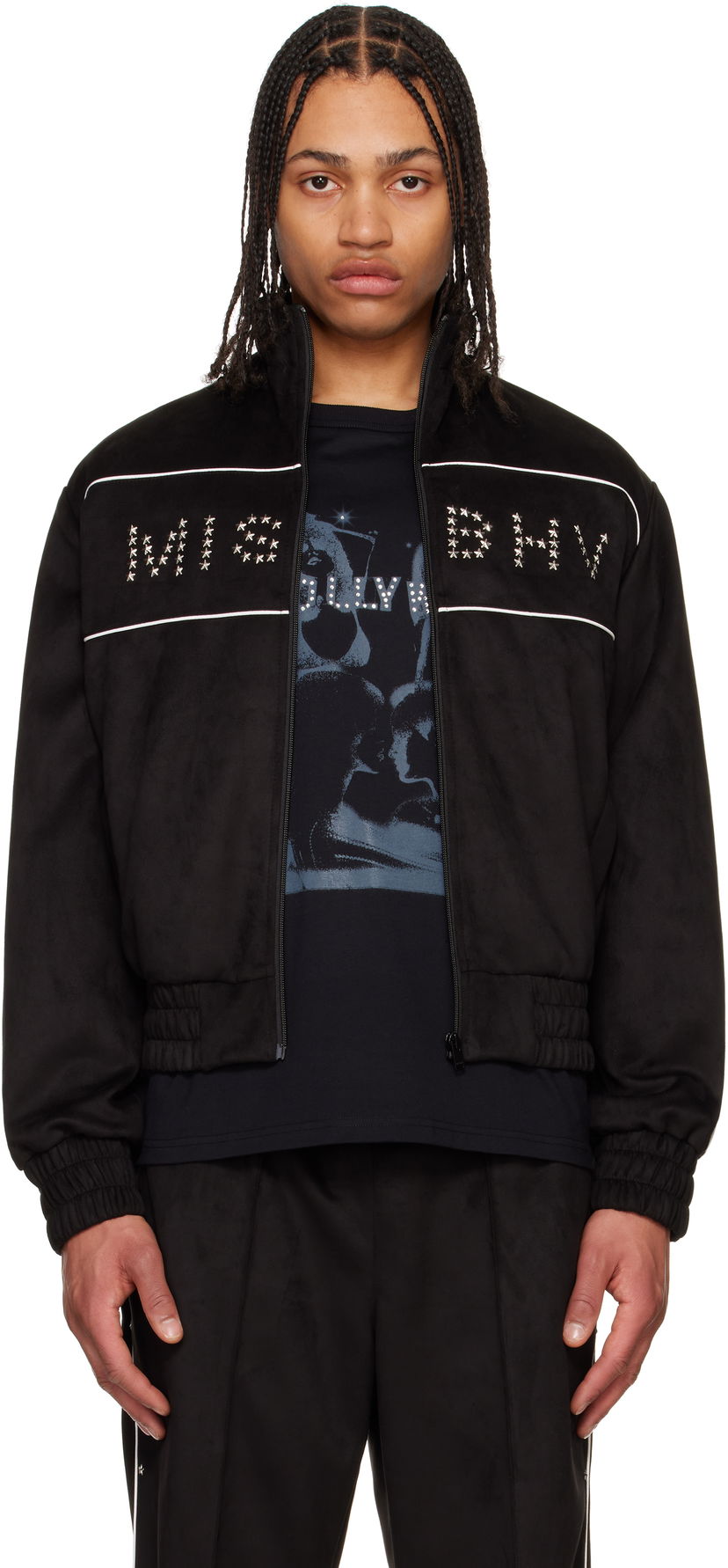 Bomber-takki MISBHV MISBHV Star Faux Suede Track Jacket Musta | 250M401