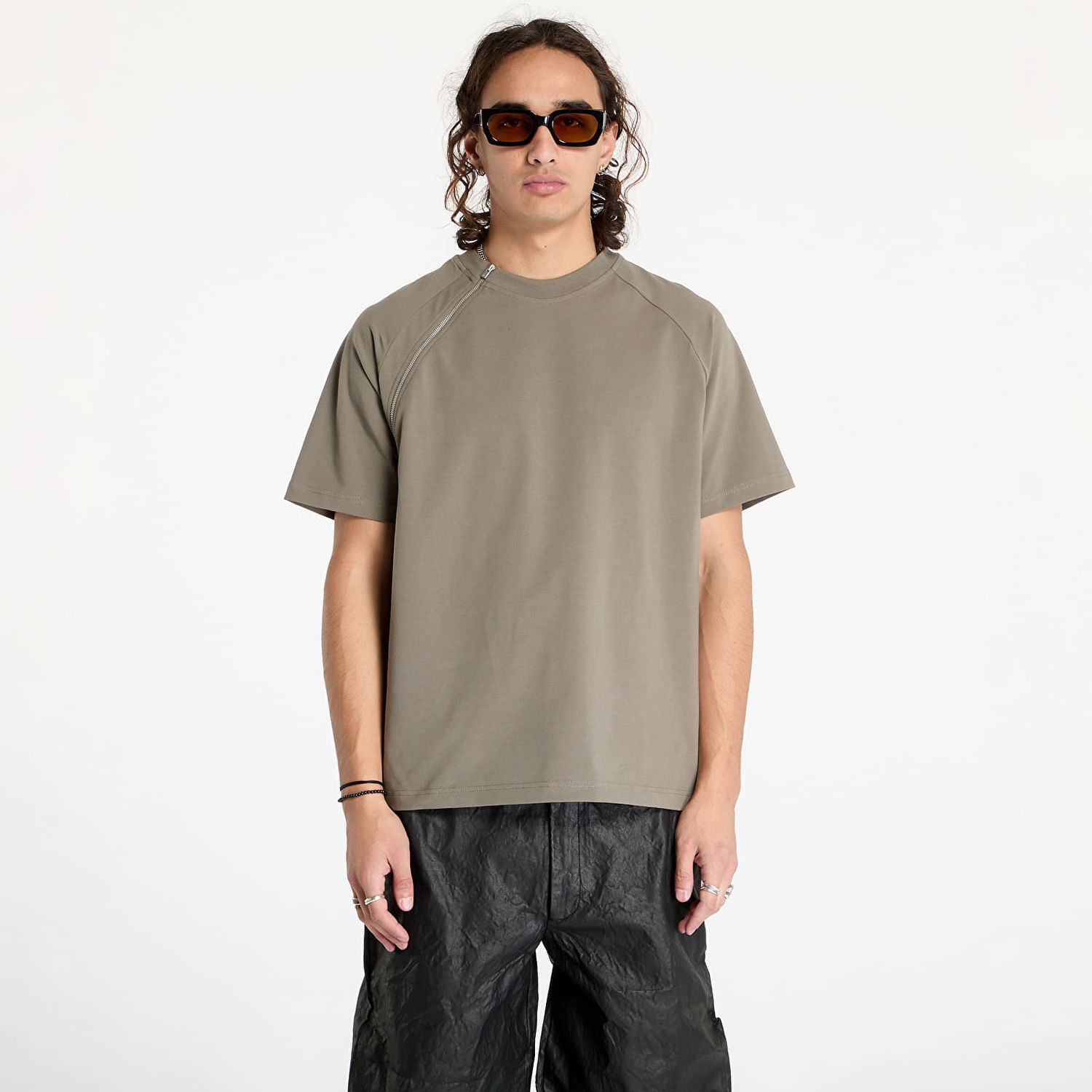 T-paita HELIOT EMIL Sequence Zip T-Shirt Vihreä | HE_M_09_090_DG23, 0
