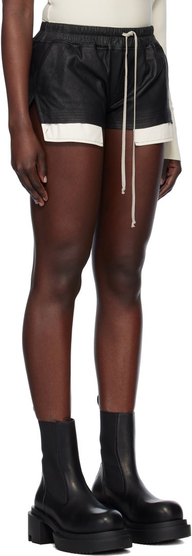 Shortsit Rick Owens Rick Owens Hollywood Fog Boxer Leather Shorts Musta | RP01E7316 LBA, 1