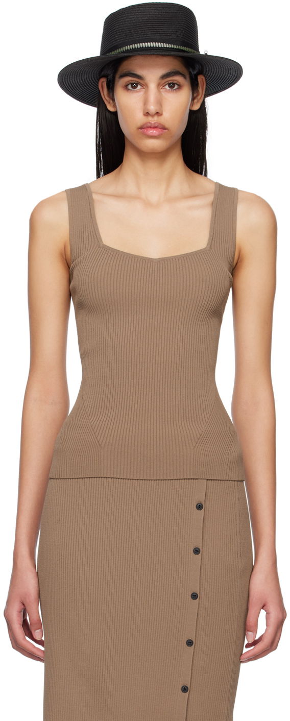 Tankkitoppi rag & bone Rag & Bone Asher Rib Knit Tank Top Ruskea | WAS23S035YL35