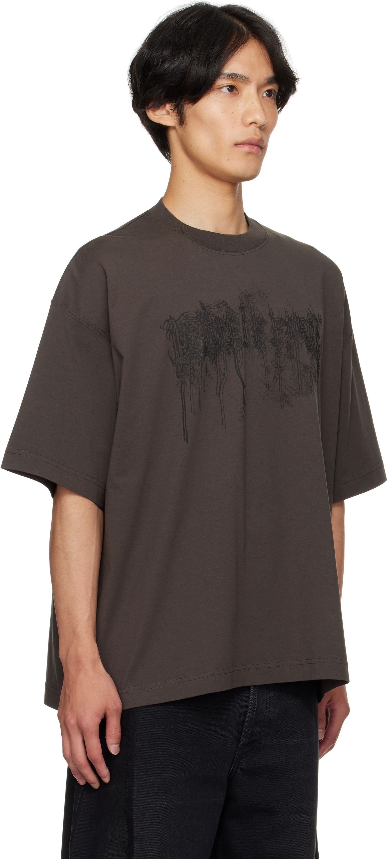 T-paita VETEMENTS Vetements Cradle of Filth Double Dripping Logo T-Shirt Ruskea | UCF76TR450C, 1