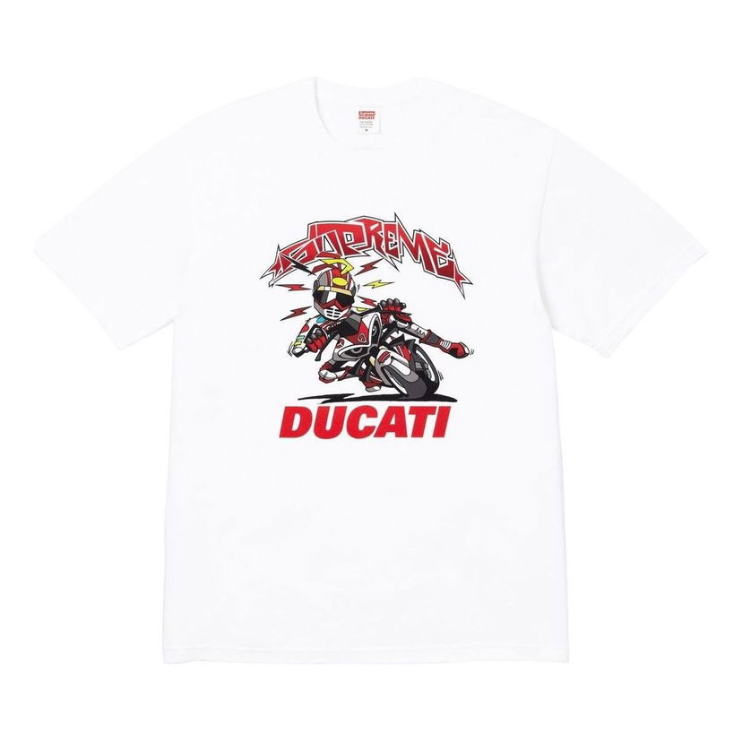 T-paita Supreme Supreme x DUCATI Bike Graphic T-Shirt Valkoinen | SUP-SS24-279