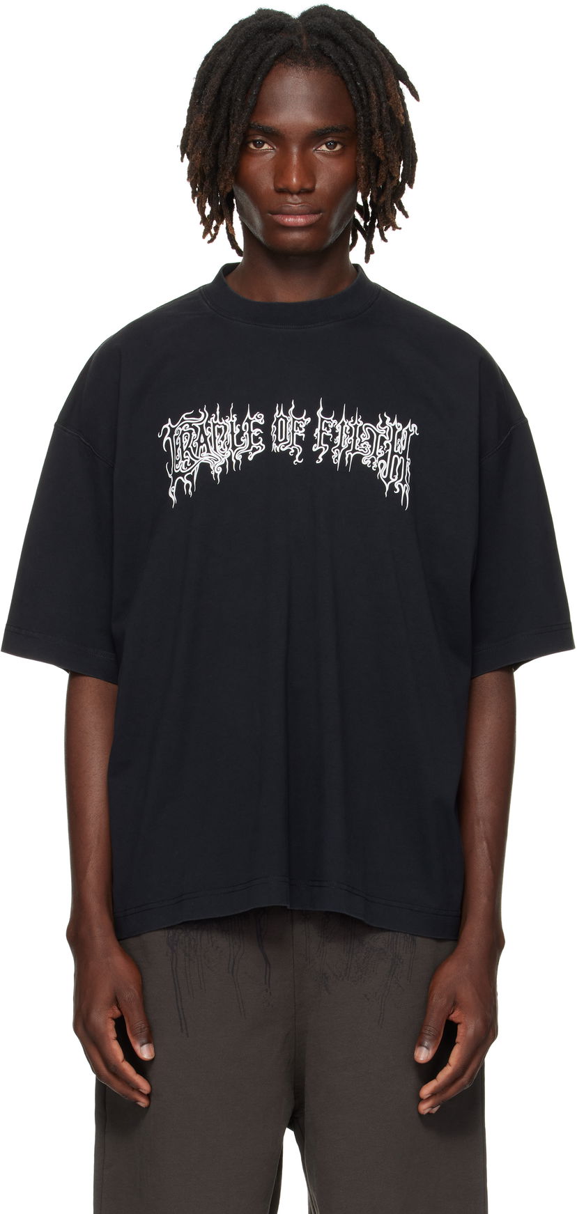 T-paita VETEMENTS Vetements Cradle of Filth Logo Regular Fit T-Shirt Musta | UCF76TR100B