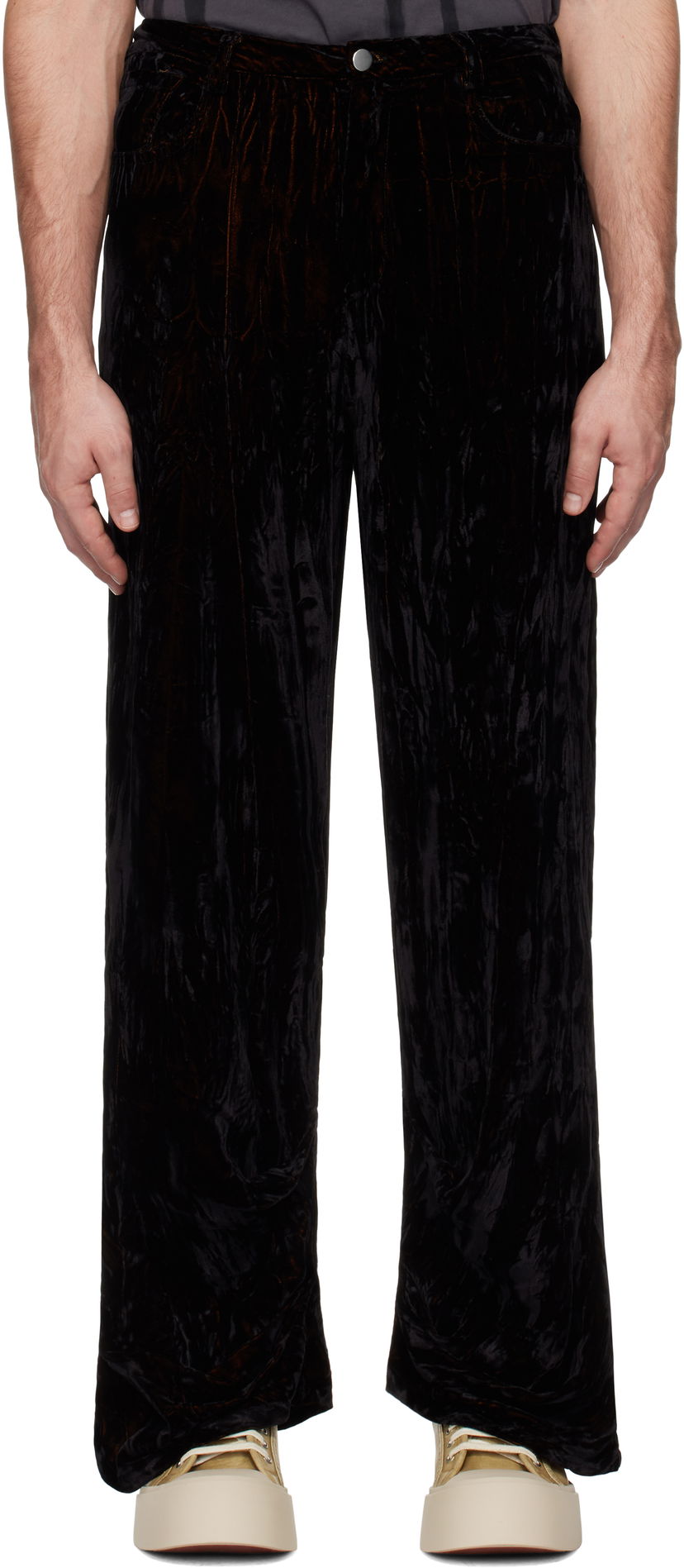 Housut Collina Strada Collina Strada Dante Velvet Trousers Musta | XX6021