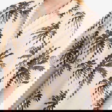 Paita Anine Bing Anine Bing Tristan Palm Shirt, Large Beige | A-07-11011-MTL68, 5