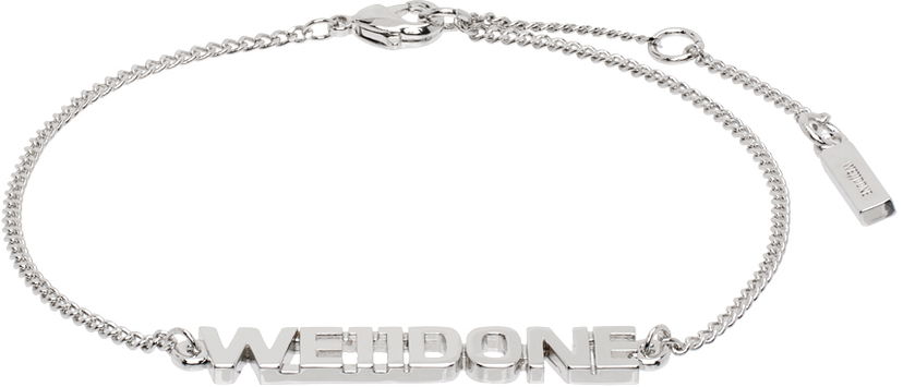 Rannerengas We11done We11done Lettering Chain Bracelet Metallinen | WD-AJ2-24-540-U-SV