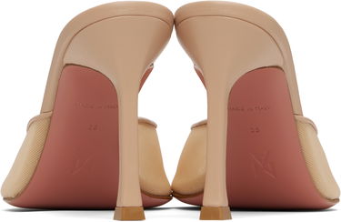 Asusteet Amina Muaddi Amina Muaddi Alexa Mesh 95 Heeled Sandals Beige | SSENSE EXCLUSIVE 95MM ALEXA MESH, 1