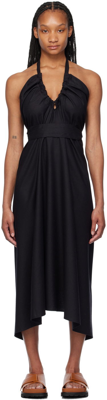Mekko Baserange Halter Neck Maxi Dress Musta | DRNO-WS-EXSU24
