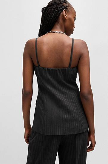 Tankkitoppi BOSS Pinstripe Stretch Tailored Vest Musta | 50530460, 1