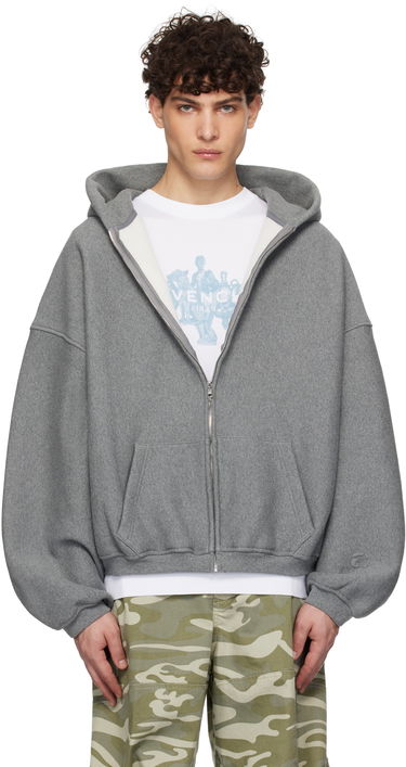 Huppari Alexander Wang Dense Fleece Star Zip-Up Hoodie Harmaa | 6CC2242051, 0