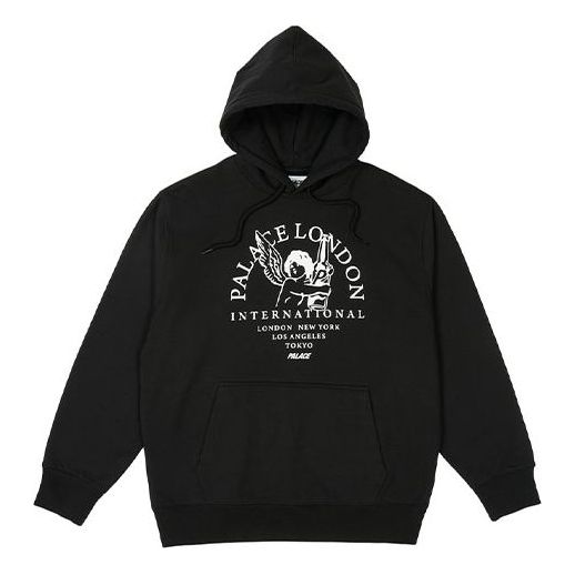 Huppari Palace Palace International Print Hoodie Musta | P25CS069