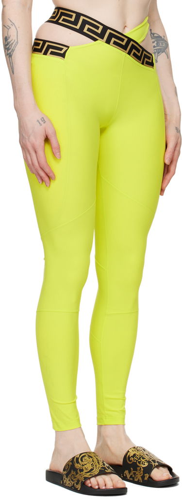 Leggingsit Versace Versace Greca Border Leggings Keltainen | 1008681_1A06229_2Y870, 1