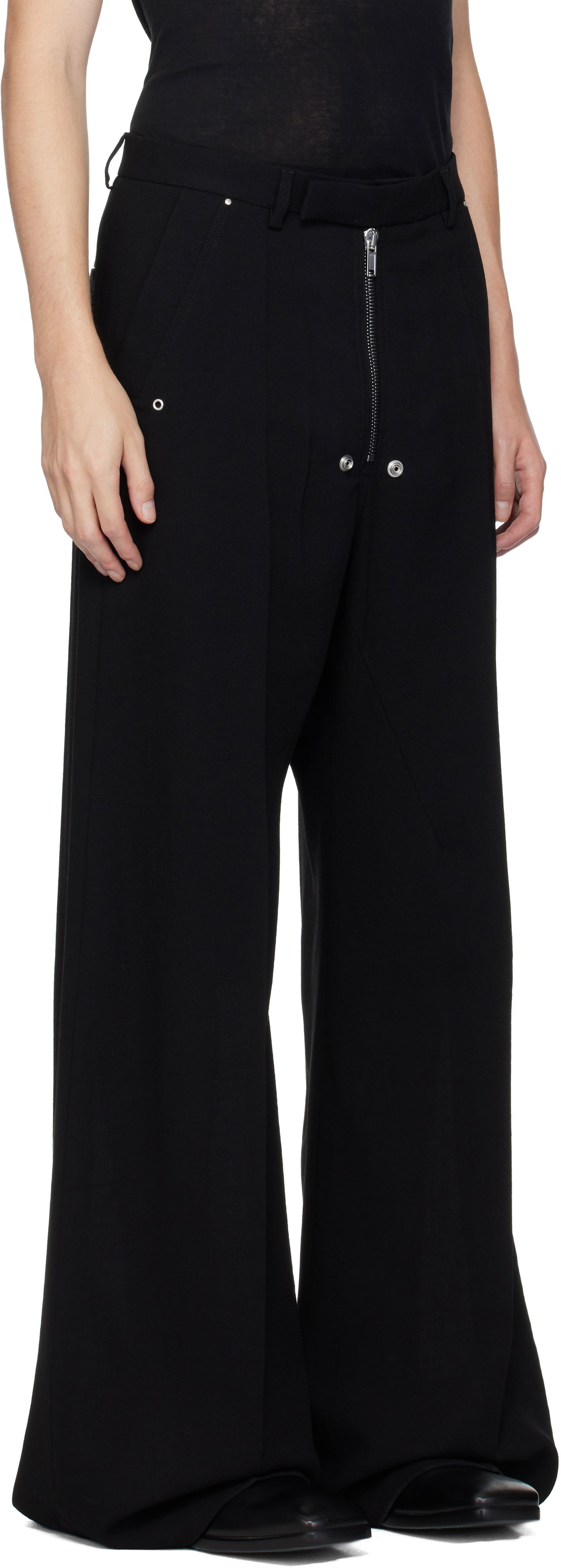 Housut Rick Owens Concordians Tailored Wide Belas Trousers Musta | RU02E1354 WA, 1
