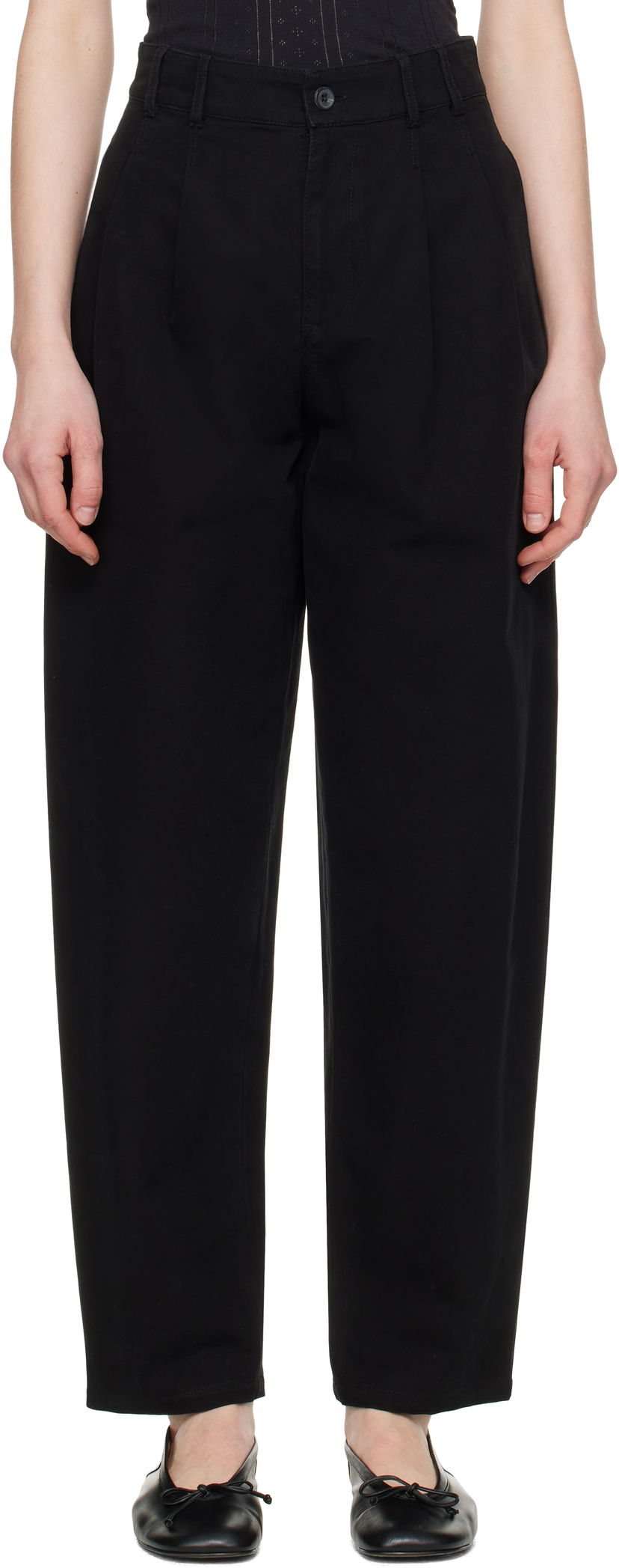 Housut A.P.C. A.P.C. Willow Pleated Carrot Fit Trousers Musta | COGBJ-F08486