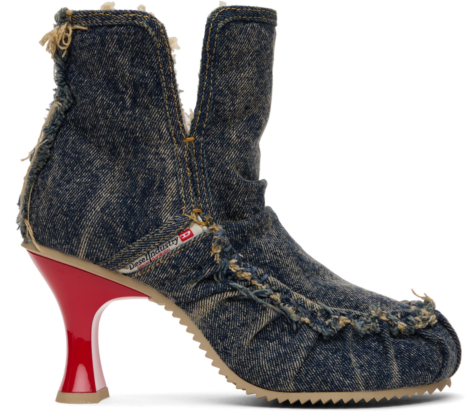 Tennarit ja kengät Diesel D-Woodstock Ab Distressed Denim Flared Heel Ankle Boots Monivärinen | Y03696 P1848, 0
