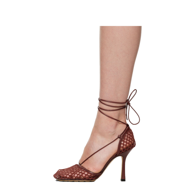 Tennarit ja kengät Bottega Veneta Stretch Web Heels "Burgundy" Burgundia | 651388 VBSD3