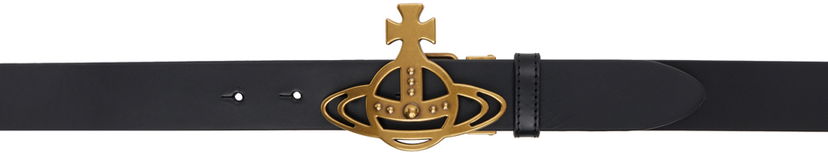 Vyöt Vivienne Westwood Black Line Orb Buckle Belt Musta | 82010072U-L008N-