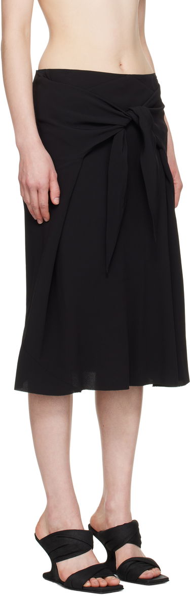 Hame Rick Owens Rick Owens Hollywood Strutter Tie Midi Skirt Musta | RP01E7372 Y, 1