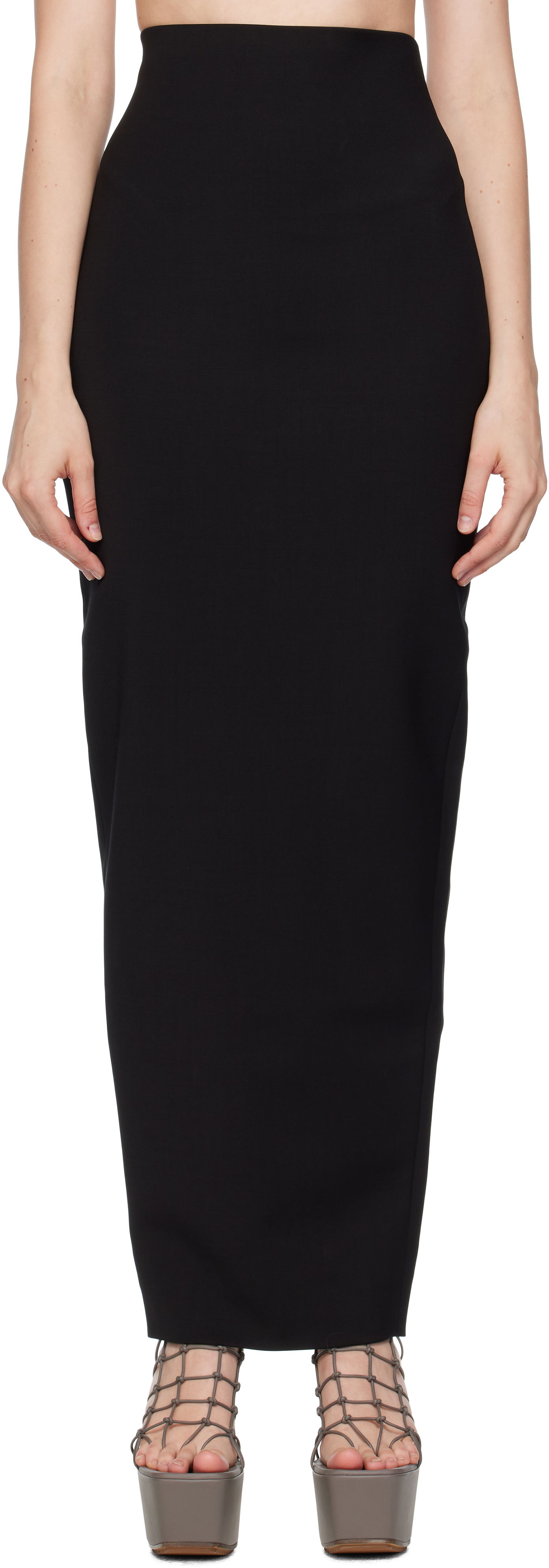 Hame Rick Owens Rick Owens Concordians Dirt Pillar Maxi Skirt Musta | RP02E4344 WST, 0