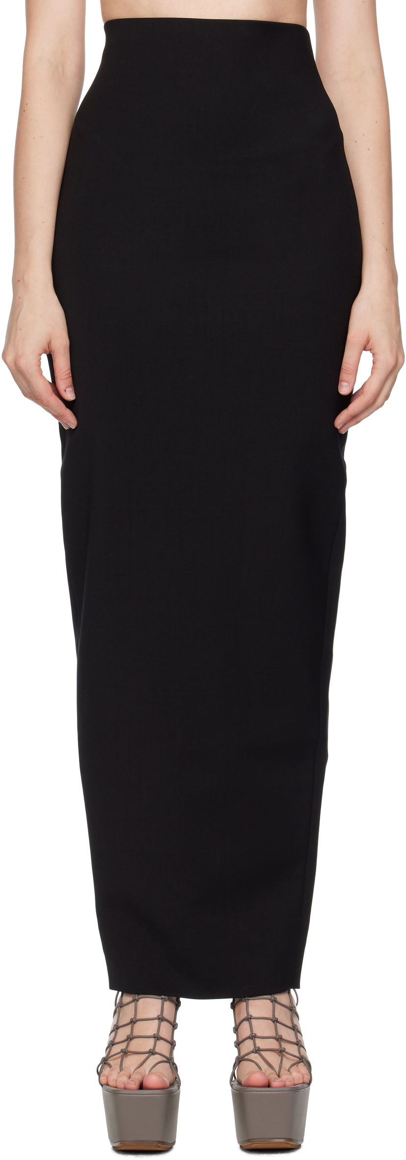 Hame Rick Owens Rick Owens Concordians Dirt Pillar Maxi Skirt Musta | RP02E4344 WST