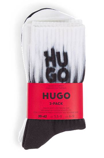 Sukat BOSS HUGO Three-Pack Short Socks with Logo Musta | 50531488, 1