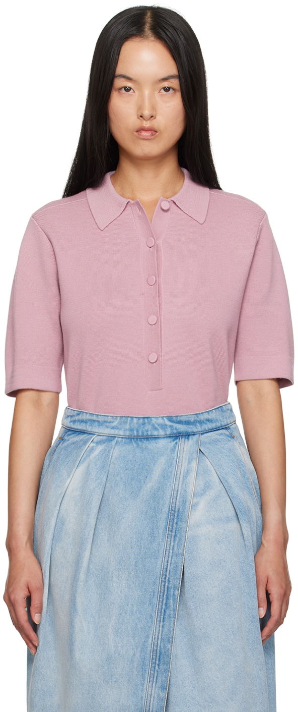Poolopaita Dries Van Noten Merino Wool Polo Vaaleanpunainen | 242-011207-9700