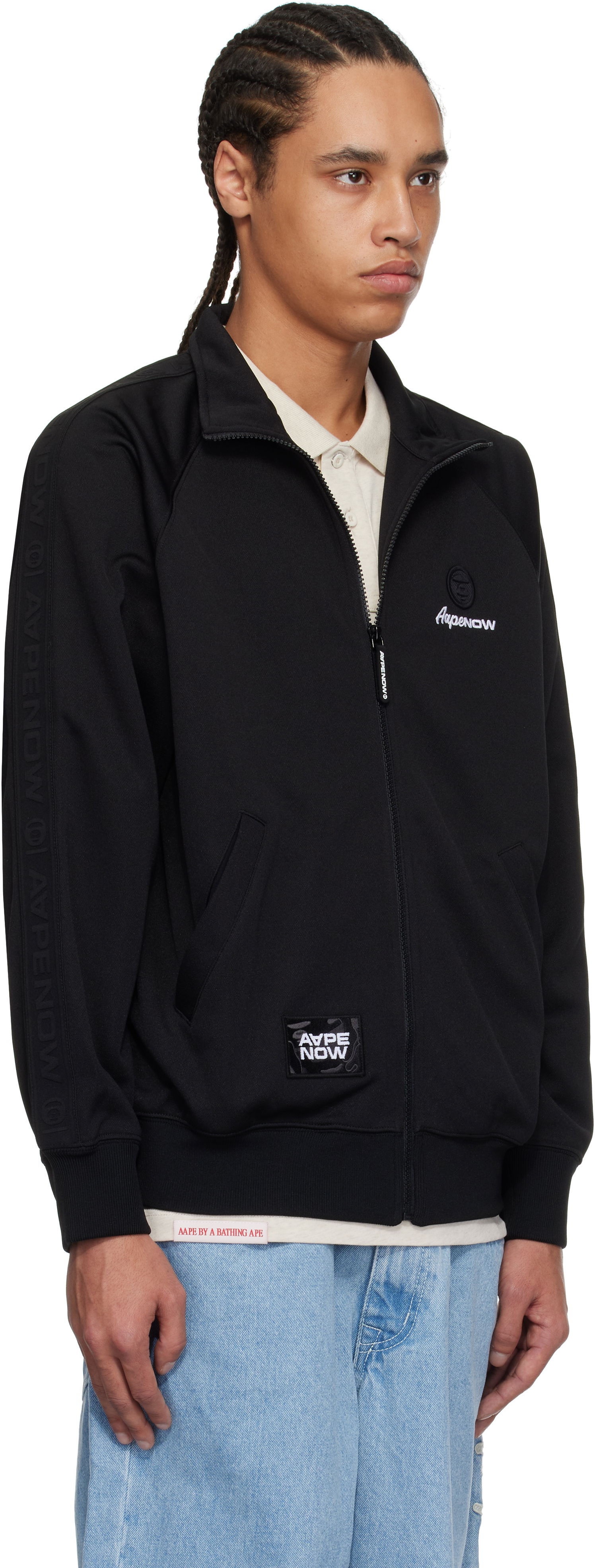 Tuulitakki AAPE by A Bathing Ape AAPE by A Bathing Ape 'AAPE Now' Zip-Up Track Jacket Musta | AAPSWMC319XXNBKX, 1