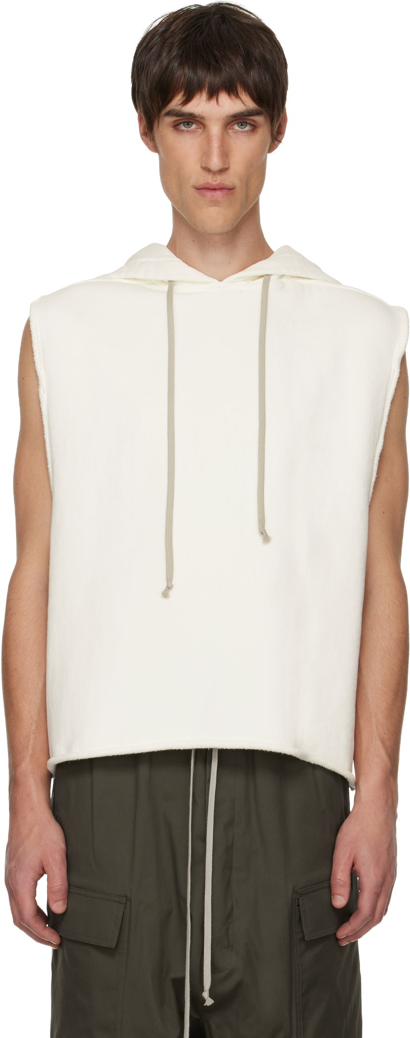 Huppari Rick Owens Rick Owens Concordians Sleeveless Tunic Hoodie Valkoinen | RR02E1503 JTCD