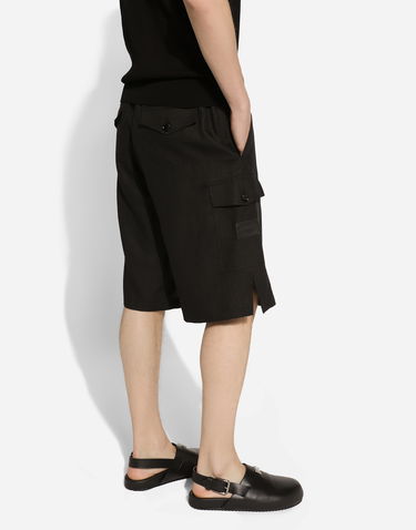 Shortsit Dolce & Gabbana Linen Cargo Shorts Musta | GV5TATGI437N0000, 3