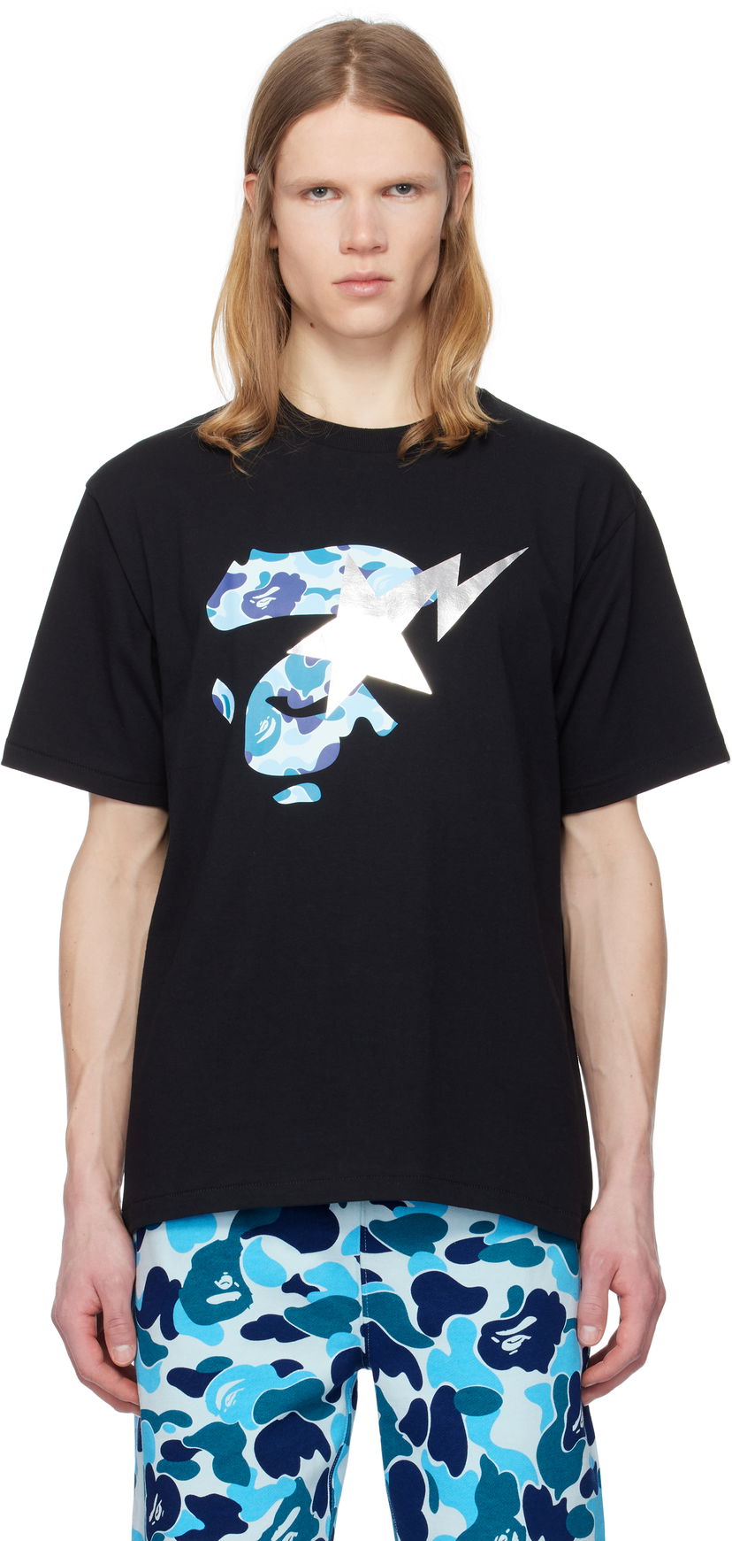 T-paita BAPE A Bathing Ape ABC Camo Ape Face STA T-Shirt Musta | 001TEK801009M