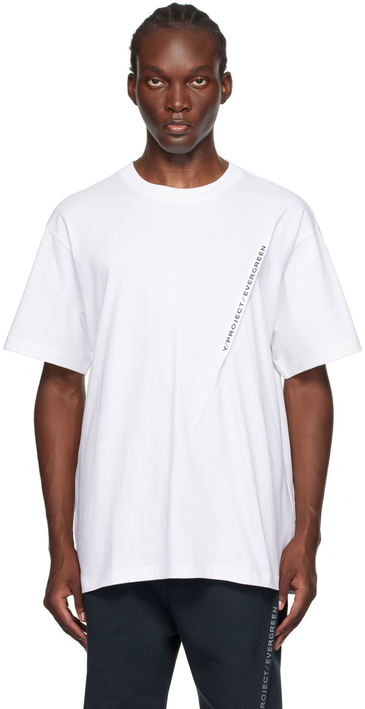 T-paita Y/PROJECT Pinched Logo T-Shirt Valkoinen | 204TS001