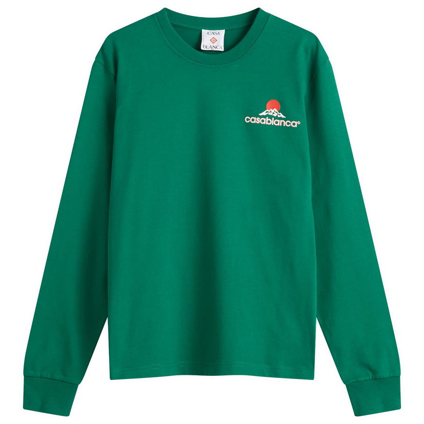 T-paita Casablanca Casablanca Montagne Printed Long Sleeve T-Shirt, Size Large Vihreä | MPF25-JTP-151-02