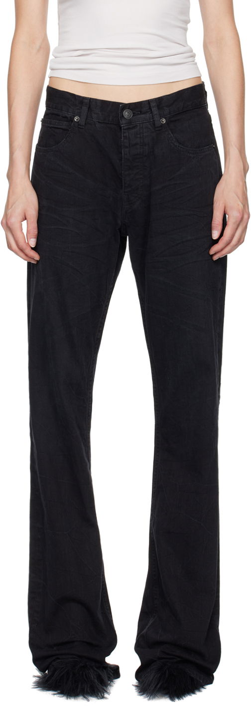 Jeans Balenciaga Low Waist Straight Jeans Musta | 794047 TQW54