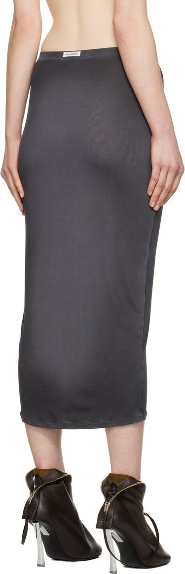 Hame Acne Studios Acne Studios Midi Ribbed Skirt Harmaa | AF0505-, 2