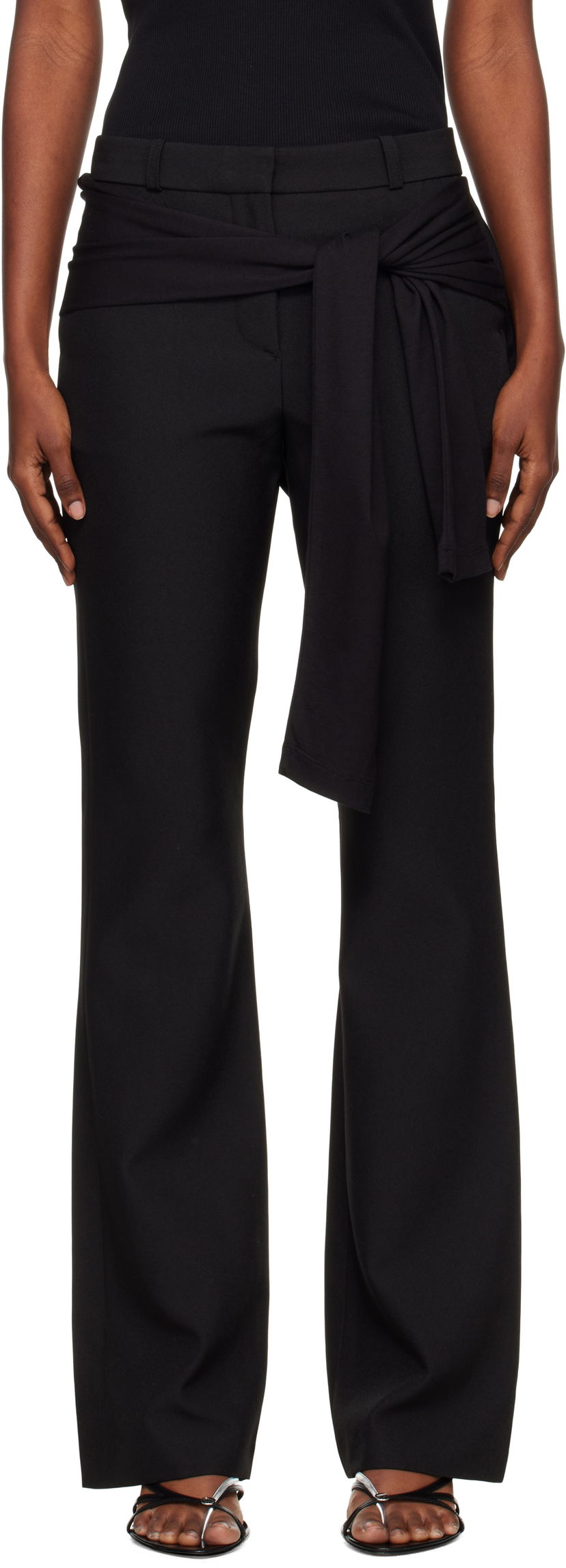 Housut Coperni Coperni Jersey Wrap Trousers Musta | COPP140F3004