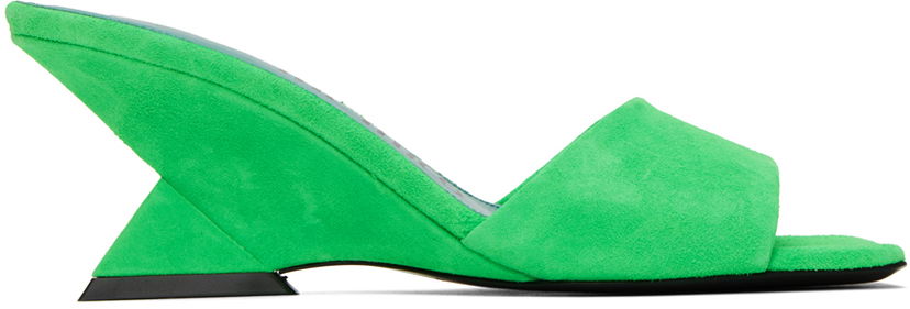 Korut The Attico Attico Cheope Suede Wedge Mules Vihreä | 232WS605 L007