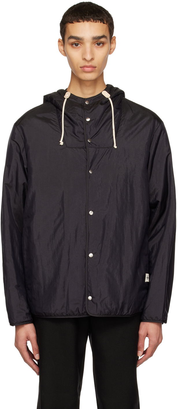 Tuulitakki Jil Sander Jil Sander Drawstring Hooded Jacket Musta | J47BN0014_J70003