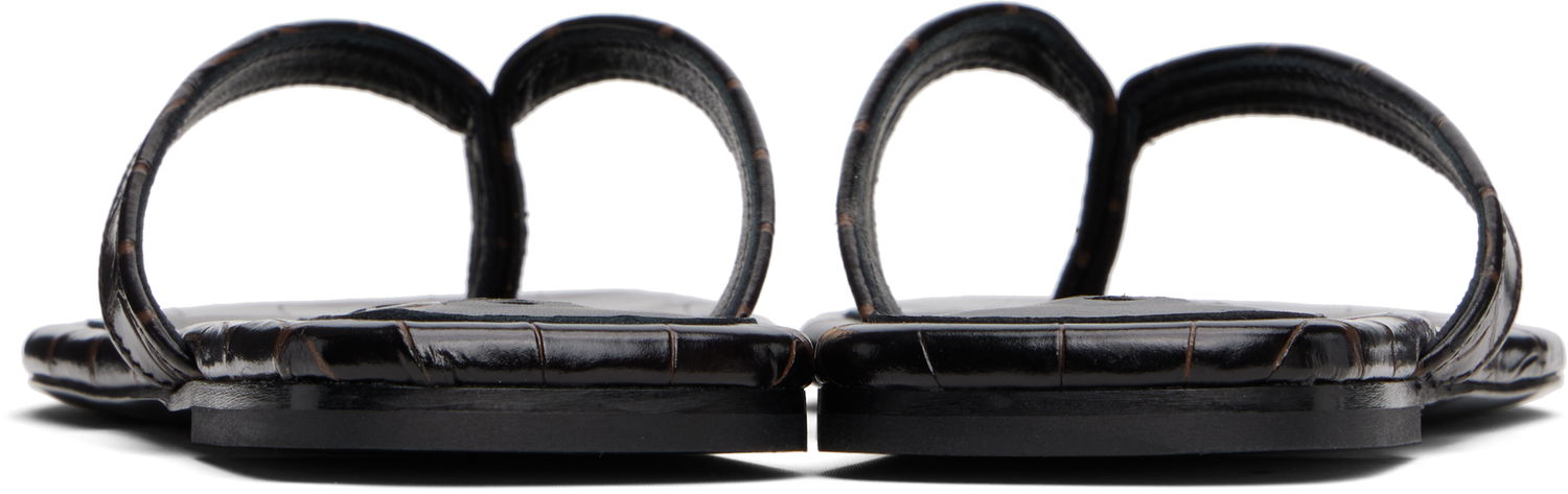 Vaatteet TOTEME TOTEME Croco-Embossed Flip-Flops Musta | 252-WAS4557-LE0076, 1