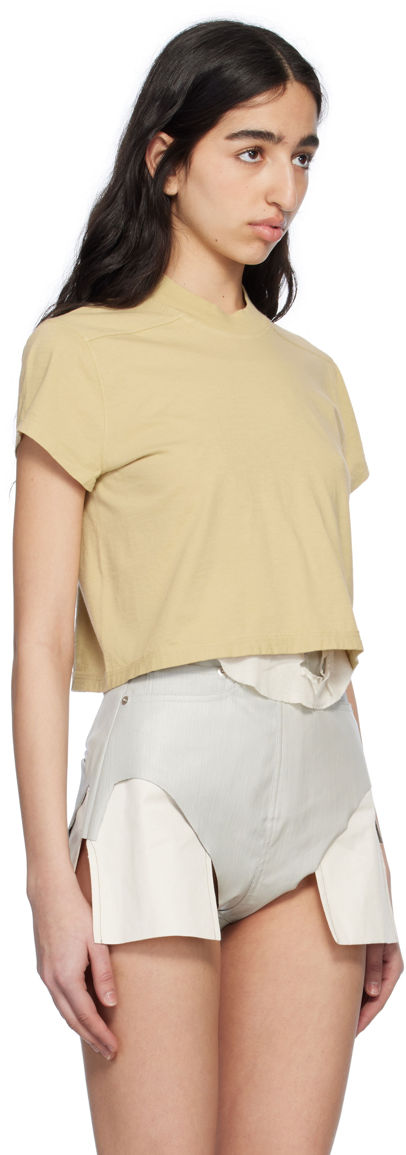 Crop top Rick Owens Rick Owens DRKSHDW Hollywood Cropped Level Tee Keltainen | DS01E3207 RN, 1
