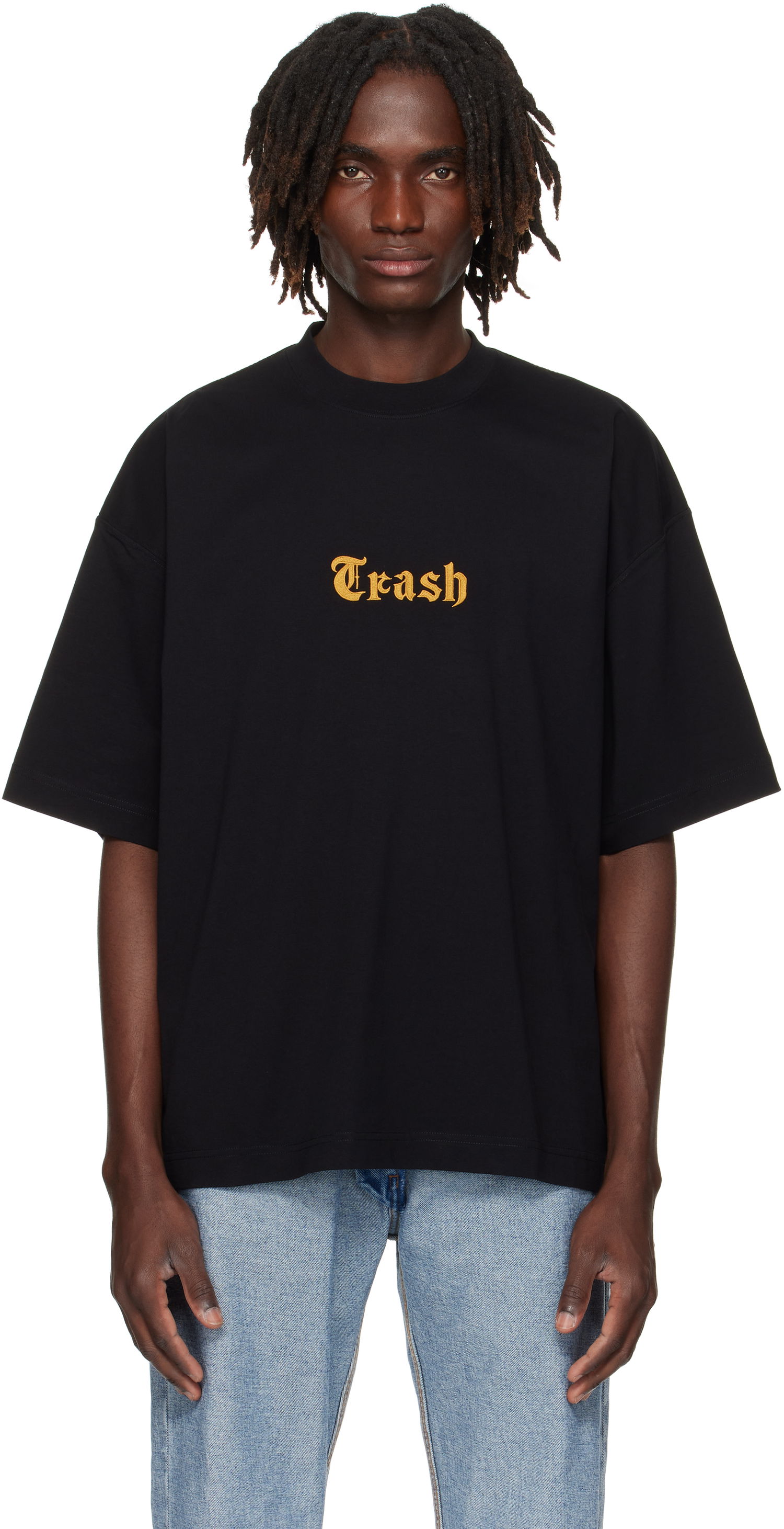 T-paita VETEMENTS VETEMENTS 'Trash' Embroidered T-Shirt Musta | UH76TR540B, 0