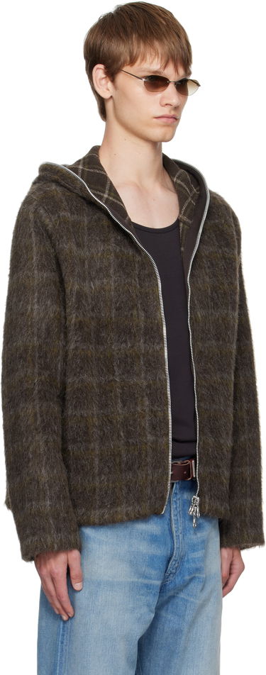 Huppari OUR LEGACY Our Legacy Mohair Zip Hoodie Ruskea | M4256FD, 3